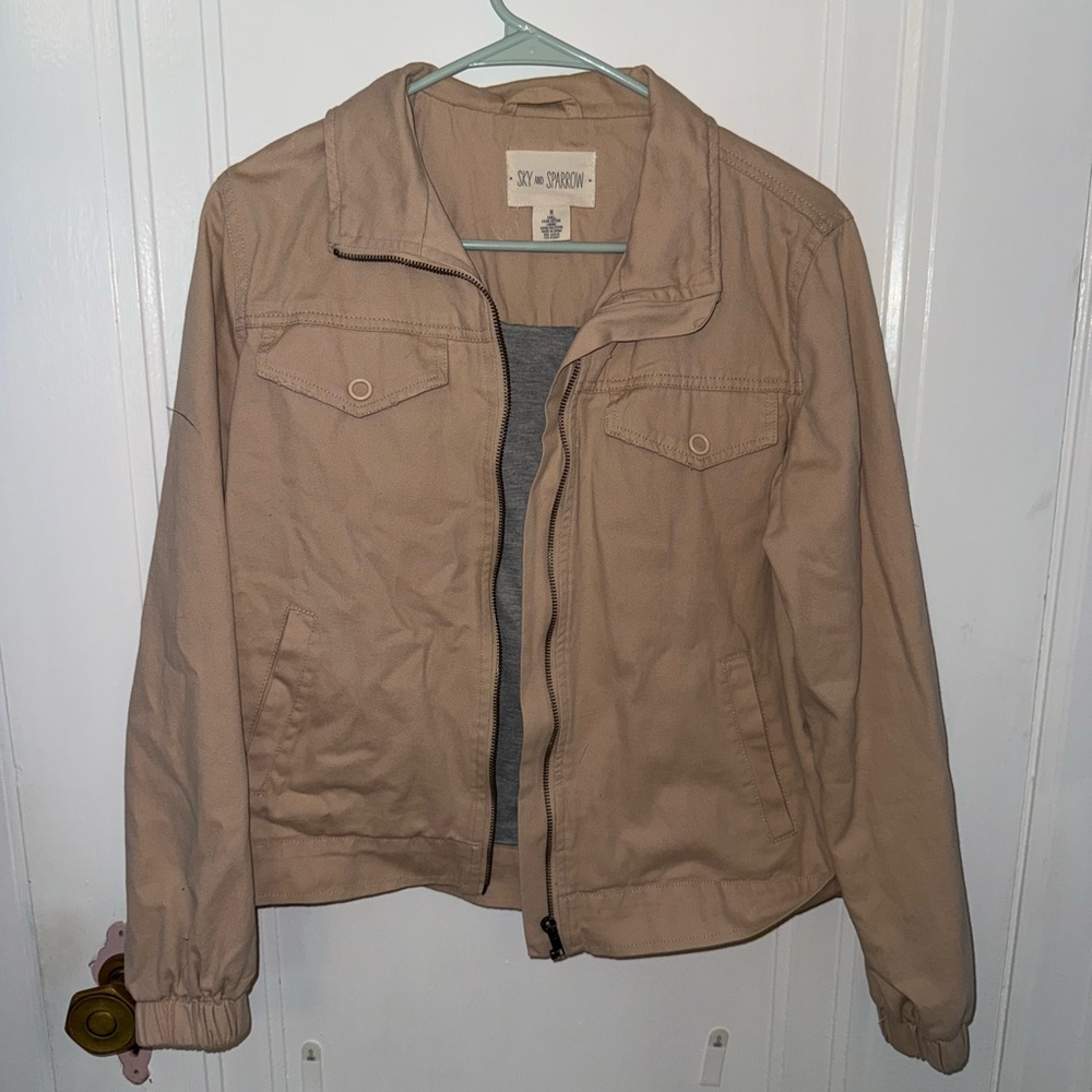 Sky and Sparrow Light Pink Casual Jacket